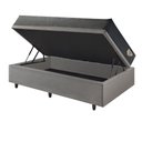 Ver imagem 4 de Cama Box Solteiro Baú Corino Linho com Colchão Adapto Molas Ensacadas 88x188 Ecoflex