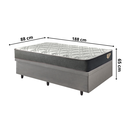 Ver imagem 2 de Cama Box Solteiro Baú Corino Linho com Colchão Adapto Molas Ensacadas 88x188 Ecoflex