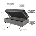 Ver imagem 5 de Cama Box Solteiro Baú Corino Linho com Colchão Adapto Molas Ensacadas 88x188 Ecoflex