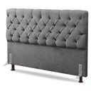 Ver imagem 2 de Cabeceira Cama Box Solteiro Lylla 90cm Capitonê com Frame Linho Cinza - Desk Design