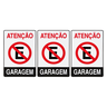 Combo 10 Placas De Sinalização Atenção Proibido Estacionar Garagem 20x30 Acesso - P-4 F9e - 1