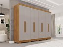 Ver imagem 1 de Guarda-Roupa Casal 8 Portas com Pés 241cm Multimóveis Cinamomo/Off White