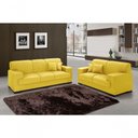 Ver imagem 1 de Sofá Manu Conjunto 2 e 3 Lugares Clássico Fixo Confortável Sala Império Amarelo 374
