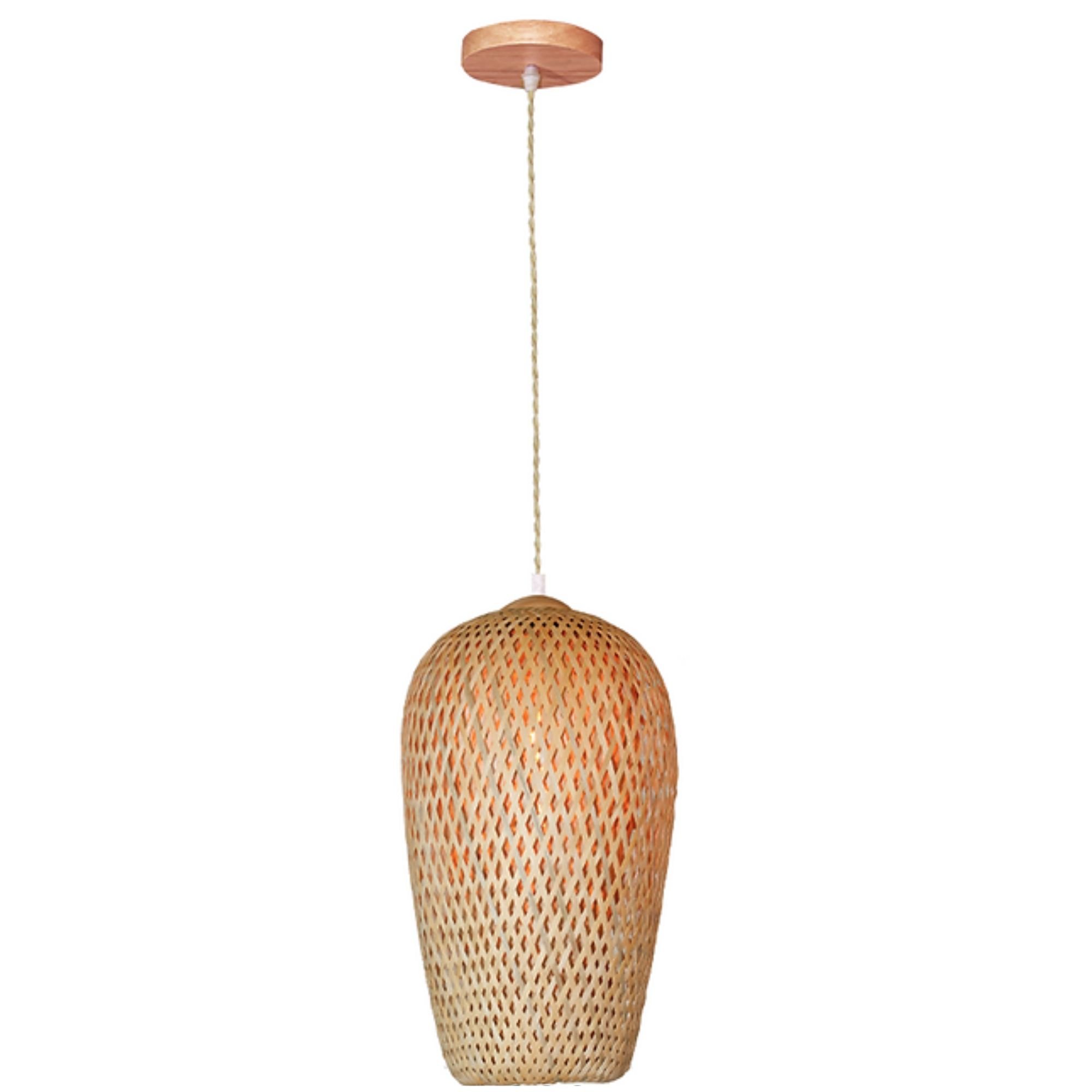 Luminária Pendente Sumba Bambu 60w 1xe27 24cm Gmh