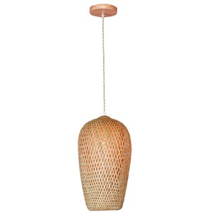 Luminária Pendente Sumba Bambu 60w 1xe27 24cm Gmh