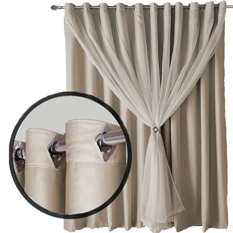 Cortina Blecaute para Quarto e Sala Lia 8,40 X 2,70 Palha