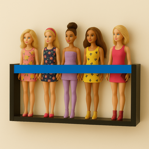 Estante Porta Bonecas Nicho Parede Organizador Coleção Brinquedos Prateleira Quarto Infantil Mdf 55c