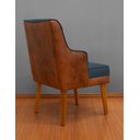 Ver imagem 4 de Kit 6 Cadeiras Virgínia C/ Braço Linho Azul Courissimo Nozes Linho Nozes Azul Jeans