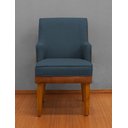 Ver imagem 2 de Kit 6 Cadeiras Virgínia C/ Braço Linho Azul Courissimo Nozes Linho Nozes Azul Jeans