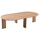 Ver imagem 1 de Mesa de Centro para Sala de Estar Oval Pés Madeira Bulat A03 Hanover Roble - Lyam Decor