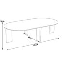Ver imagem 5 de Mesa de Centro para Sala de Estar Oval Pés Madeira Bulat A03 Hanover Roble - Lyam Decor