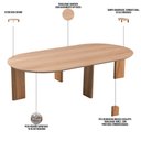 Ver imagem 4 de Mesa de Centro para Sala de Estar Oval Pés Madeira Bulat A03 Hanover Roble - Lyam Decor