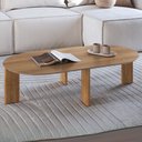 Ver imagem 2 de Mesa de Centro para Sala de Estar Oval Pés Madeira Bulat A03 Hanover Roble - Lyam Decor