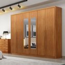 Ver imagem 4 de Guarda Roupa Casal Livorno 6 Portas 8 Gavetas com Espelho Cinamomo - Novo Horizonte