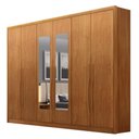 Ver imagem 1 de Guarda Roupa Casal Livorno 6 Portas 8 Gavetas com Espelho Cinamomo - Novo Horizonte