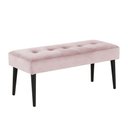 Ver imagem 1 de Banco Estofado Theo 1,60m Suede Rosa Bebe - Inova Decor