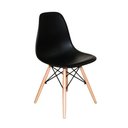 Ver imagem 5 de Conjunto de Mesa de Jantar Eames Eiffel Redonda 110cm Tampo de Madeira Preto com 5 Cadeiras Pretas