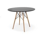 Ver imagem 6 de Conjunto de Mesa de Jantar Eames Eiffel Redonda 110cm Tampo de Madeira Preto com 5 Cadeiras Pretas