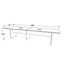 Ver imagem 3 de Mesa de Reunião Cinza 3,80m x 1,10m 2 Caixas de Tomadas F5
