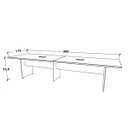 Ver imagem 3 de Mesa de Reunião Cinza 3,80m X 1,10m 2 Caixas de Tomadas F5