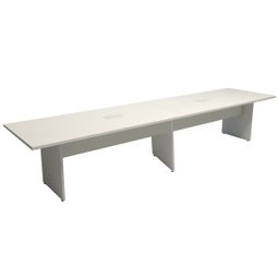 Mesa de Reunião Cinza 3,80m X 1,10m 2 Caixas de Tomadas F5  - 2