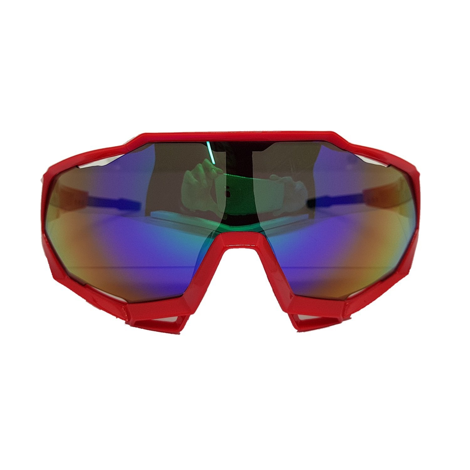 Capacete Bike Mtb Vermelho + Óculos Ciclismo com Proteção Uv - Vermelho - G - 8