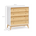 Ver imagem 6 de Conjunto 1 Mesa de Cabeceira + 1 Cômoda 4 Gavetas Retrô Angle Madeira / MDF Branco /Pinus Nuv