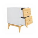 Ver imagem 7 de Conjunto 1 Mesa de Cabeceira + 1 Cômoda 4 Gavetas Retrô Angle Madeira / MDF Branco /Pinus Nuv