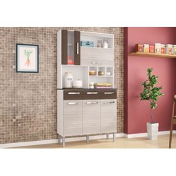 Kit Cozinha Compacta Melissa 05 Portas - Poquema - Amêndoa/Capuccino - 1