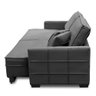 Sofá Cama Retrátil e Reclinável 2,10m com Molas Karina Veludo Cinza Rover & Beato - 6