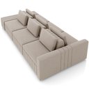 Ver imagem 2 de Sofá Ilha com Puff para Sala Living 365cm Amber M03 Veludo Bege - Lyam Decor