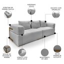 Ver imagem 3 de Sofá 4 Lugares Sala de Estar 240cm Willy S06 Linho Grigio - Mpozenato