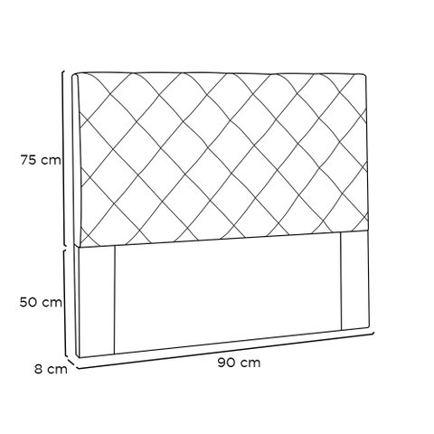 Cabeceira Cama Box Solteiro 90 Cm Tania Veludo S04 - D'Rossi Uva