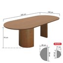 Ver imagem 3 de Mesa de Jantar Flórida Oblongo 8 Lugares Oval Laminado 250cm Amêndoa