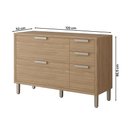 Ver imagem 4 de Balcão Estela 120 Cm para Cozinha com 1 Porta e 4 Gavetas Freijo