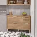 Ver imagem 2 de Balcão Estela 120 Cm para Cozinha com 1 Porta e 4 Gavetas Freijo