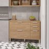 Balcão Estela 120 Cm para Cozinha com 1 Porta e 4 Gavetas Freijo - 2