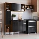 Ver imagem 1 de Armário de Cozinha Compacta Smart Multimóveis Mp2251 Madeirado/preto