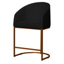 Ver imagem 1 de Poltrona Estilo Banqueta Decorativa Mia Suede Base Metal Bronze - Estopar Poltrona Mia Suede Preto