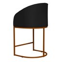 Ver imagem 3 de Poltrona Estilo Banqueta Decorativa Mia Suede Base Metal Bronze - Estopar Poltrona Mia Suede Preto