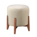 Ver imagem 1 de Puff Estofado Decorativo para Sala Redondo Paris Linho Cor:marfim