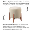Ver imagem 5 de Puff Estofado Decorativo para Sala Redondo Paris Linho Cor:marfim