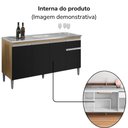 Ver imagem 5 de Balcao para Pia sem Tampo 145 Cm Tatiane Amendoa Preto Reajl Moveis