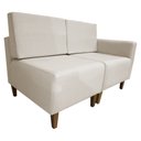 Ver imagem 1 de Poltrona Decorativa Alicia Lado Esquerdo Suede Bege Pés Madeira Mz Decor