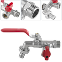 Ver imagem 7 de Torneira Esfera Tanque Máquina Lavar Jardim Metal 2 Saídas