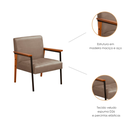 Ver imagem 2 de Poltrona Decorativa Trindade Estilo Industrial Sanna Decor Em Veludo Cappuccino