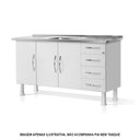 Ver imagem 2 de Gabinete Ideal Prime de Aço para Cozinha C/ 4 Gavetas 1,50 - Branco