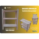Ver imagem 1 de Estante Modular 3 Prateleiras Madeira Maciça 65x50x29 Cm (réguas 12 Cm Nas Prateleiras) Neonx:sem Pi
