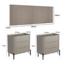 Ver imagem 2 de Conjunto Painel Ripado Bend 6 Gavetas MDF Laqueado Grigio com Preto Casa Lar Shop