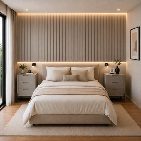 Conjunto Painel Ripado Bend 6 Gavetas MDF Laqueado Grigio com Preto Casa Lar Shop
